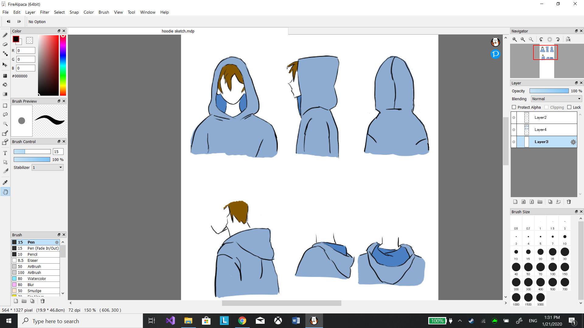 Luciano Ummels practise on hoodies
