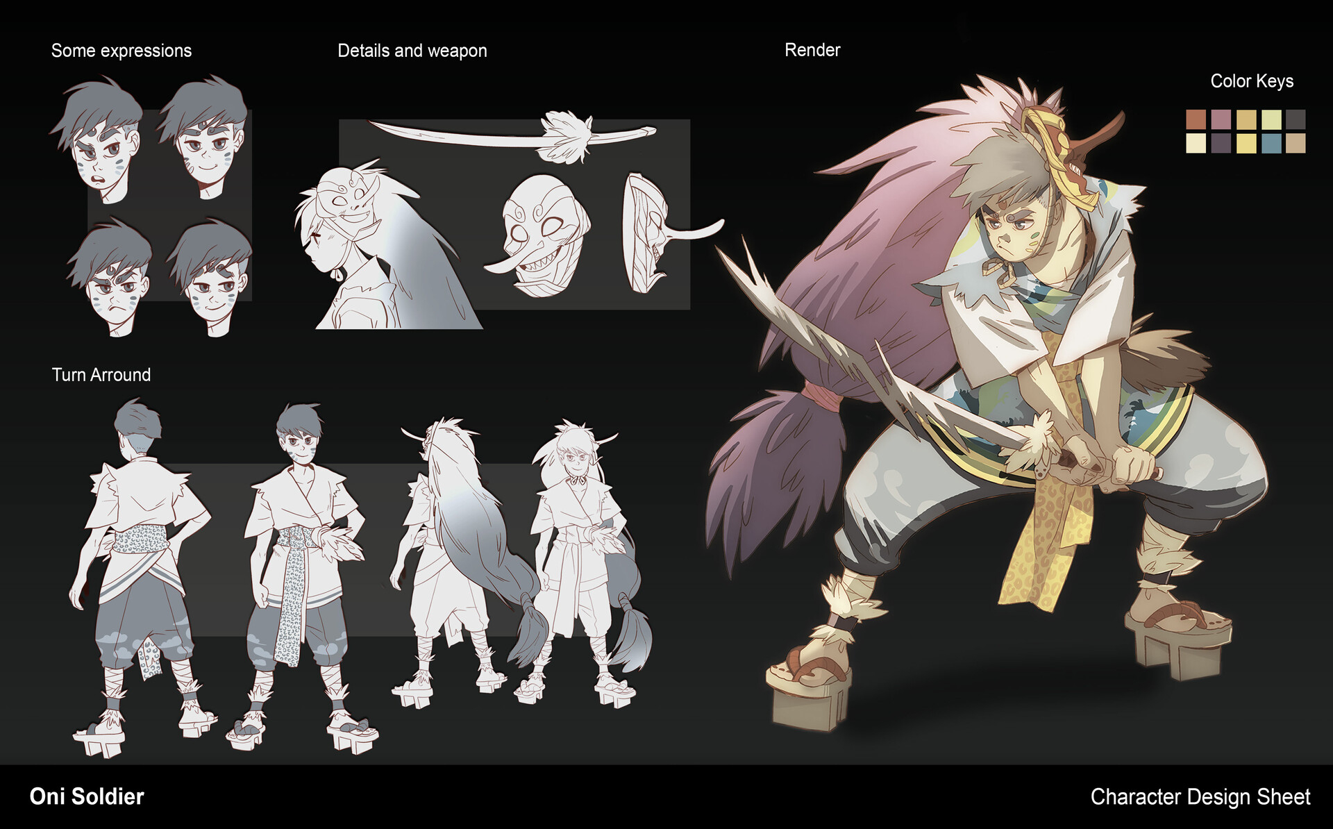 Artstation Oni Samurai Character Design Sheet Addixy Adriana Rojas