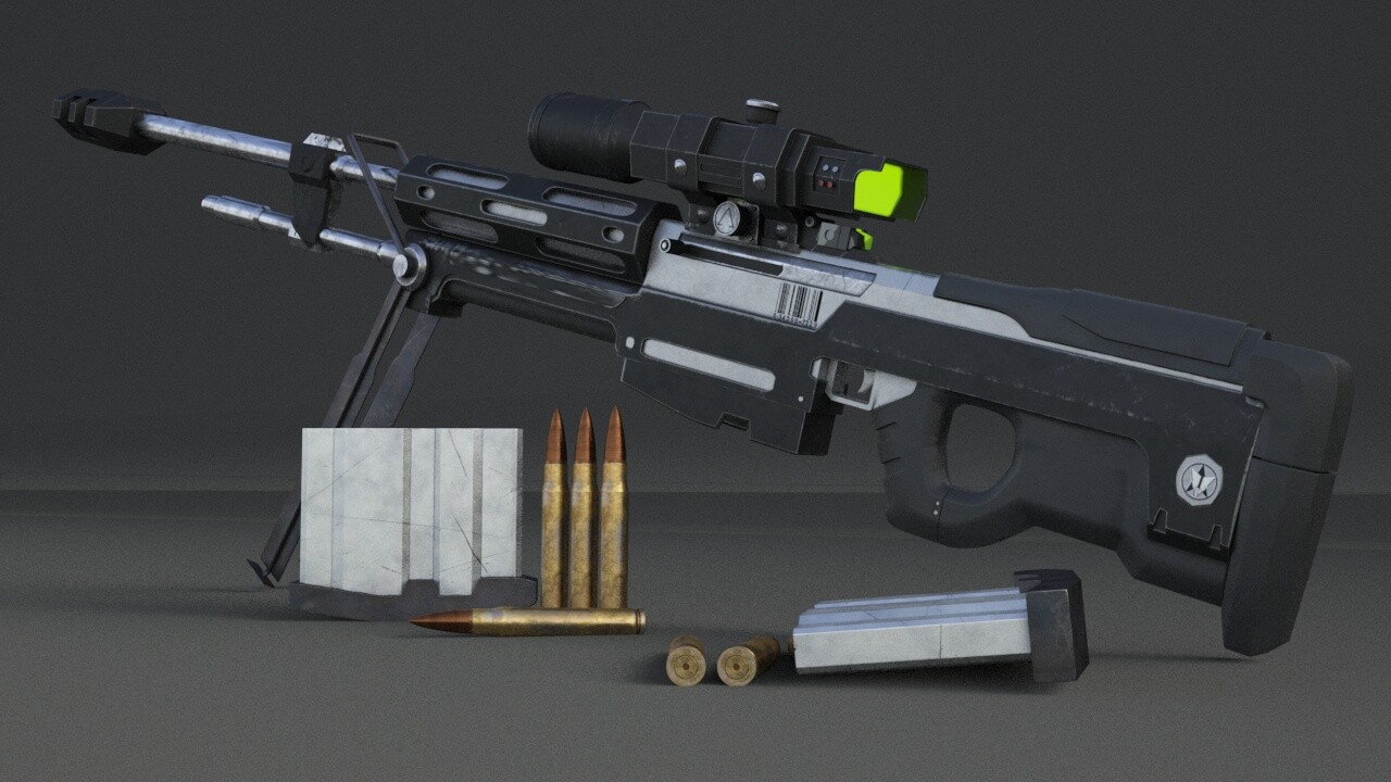ArtStation SRS99AM sniper Rifle From halo reach