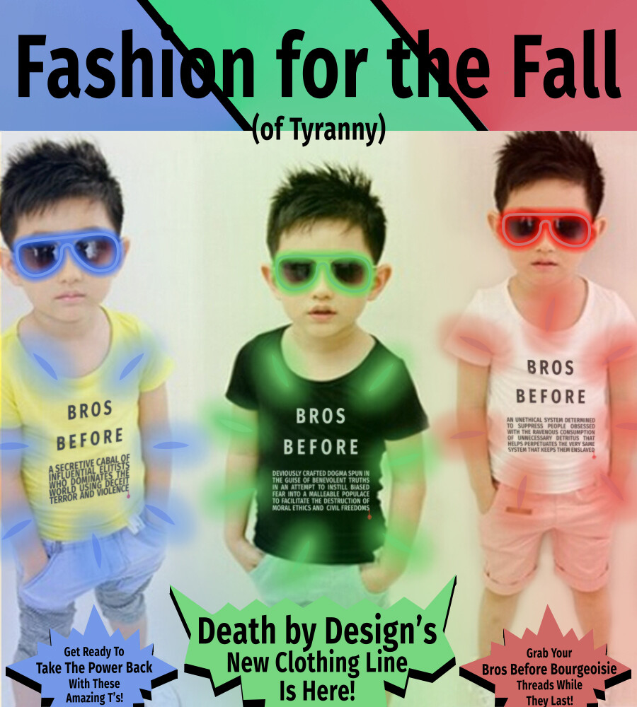 The very first Death by Design BBB shirt advert