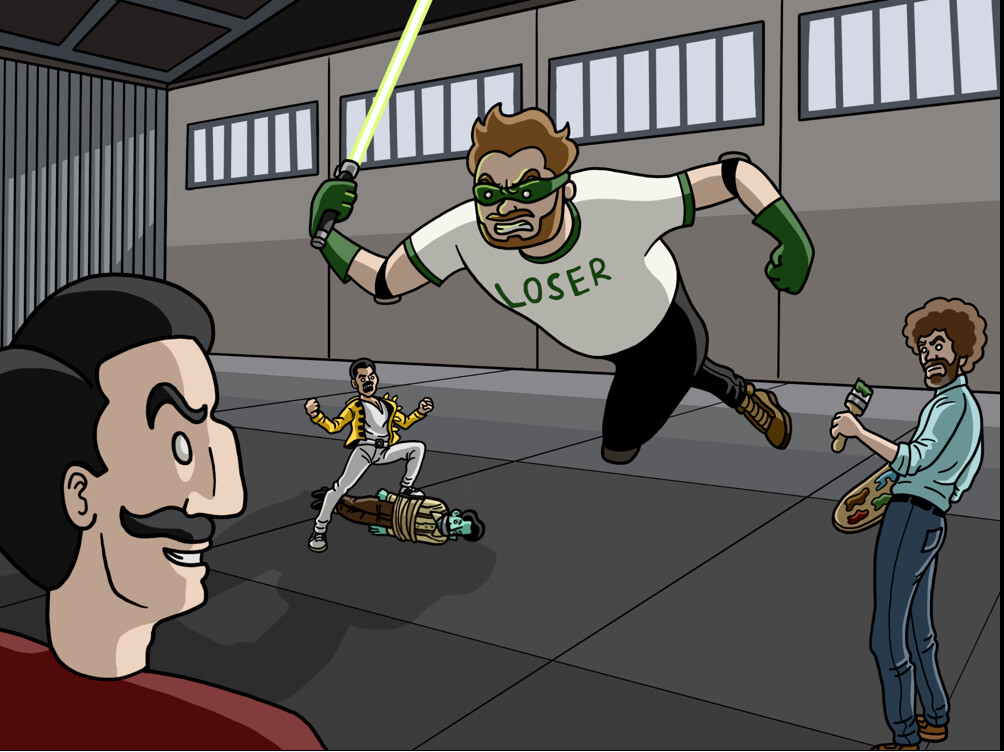 Benji saving Al (a concept from much later in the story)