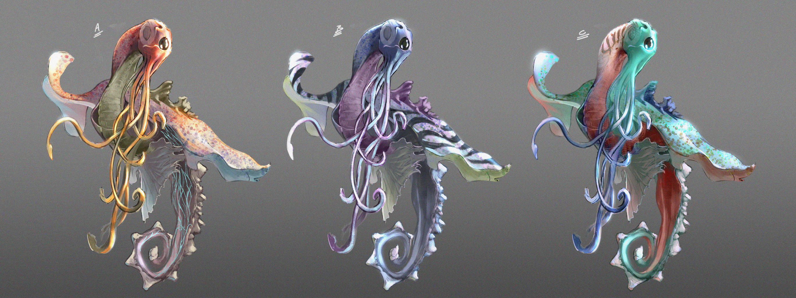 Alien Squiddy Design variations
