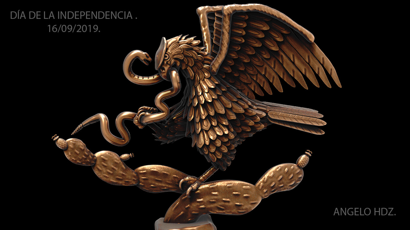 Artstation Escudo Nacional Mexicano Angelo Hdz