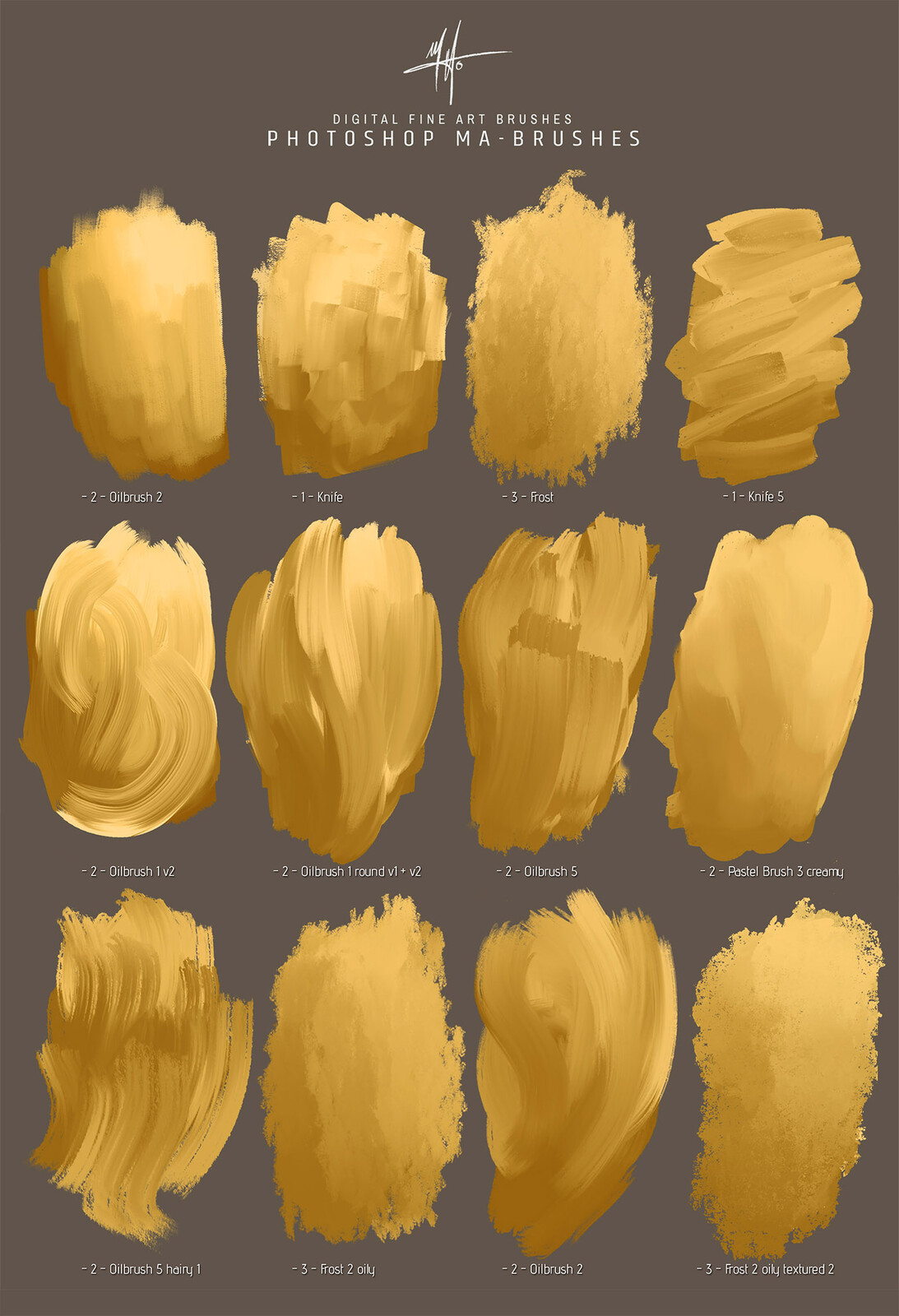 Photoshop Oil Brushes for digital Art Paintings - MA-BRUSHES