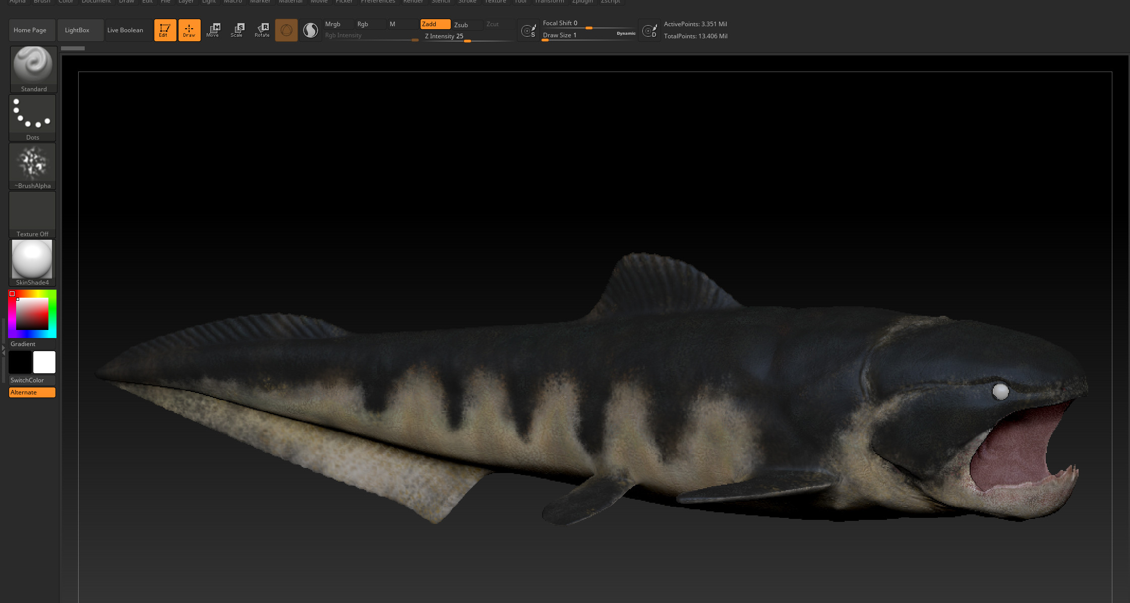 Painted in Zbrush using poly paint.