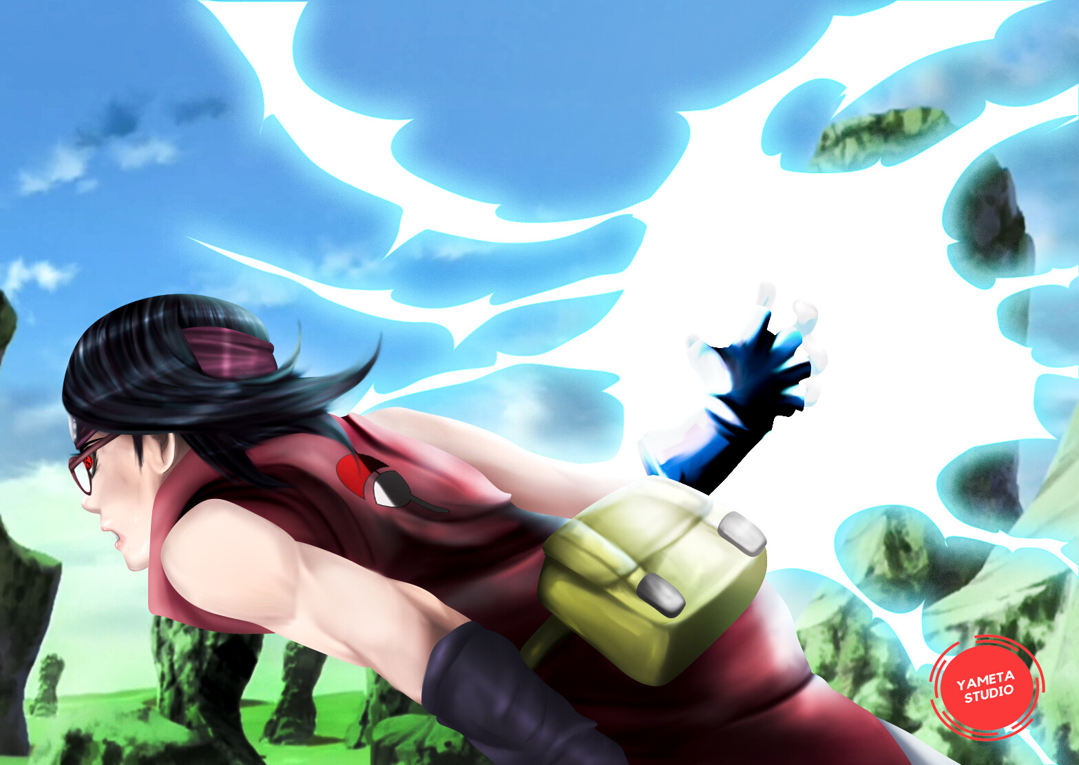 Artstation Boruto 42 Sarada Uses Chidori Yameta Studio