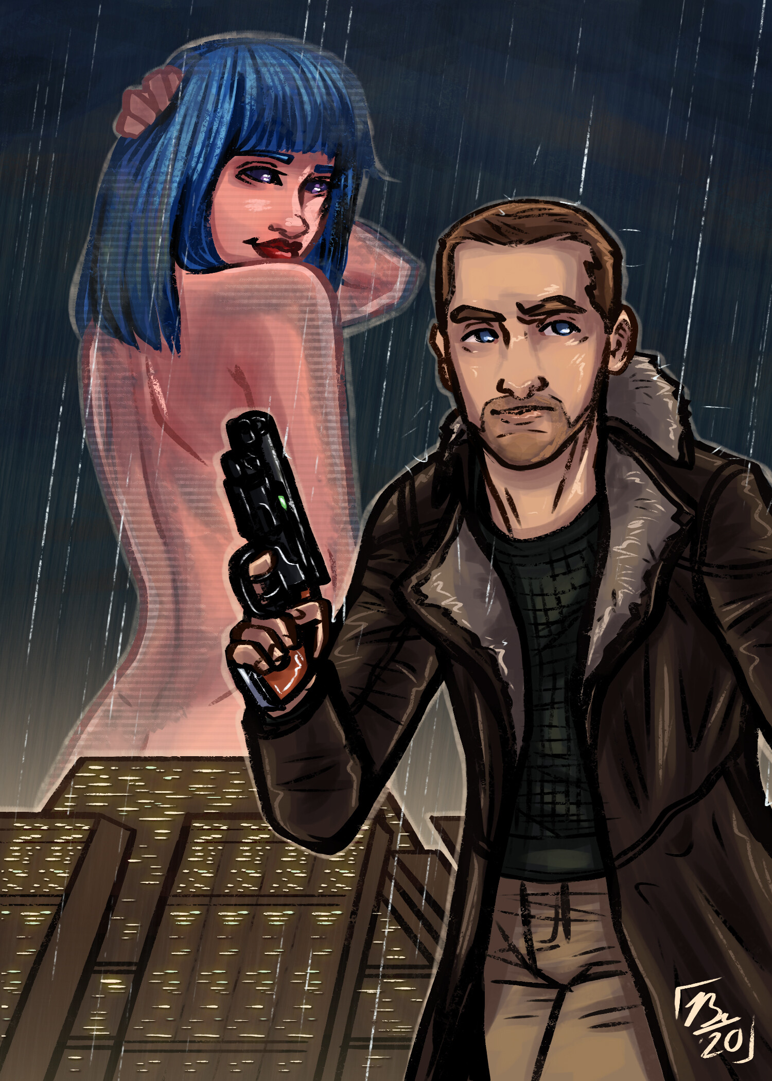 Бегущий по лезвию 2049 арт город