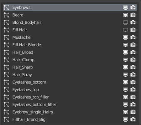 Particlesystems I used for the hair.