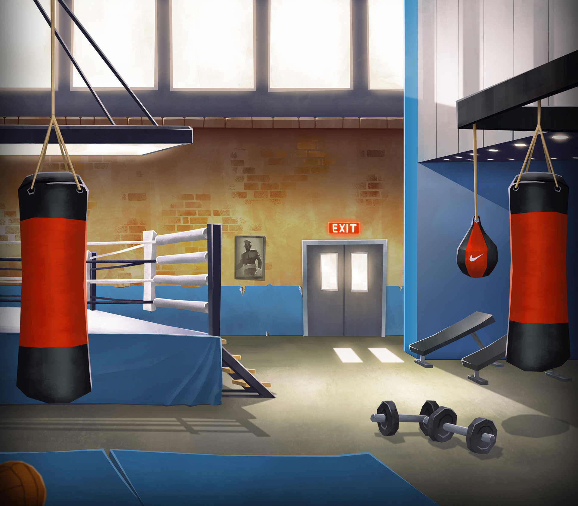 Mobile game background for a canceled project for Sproing Interactive Media GmbH, Art Direction by Andrea Mannel. - Photoshop