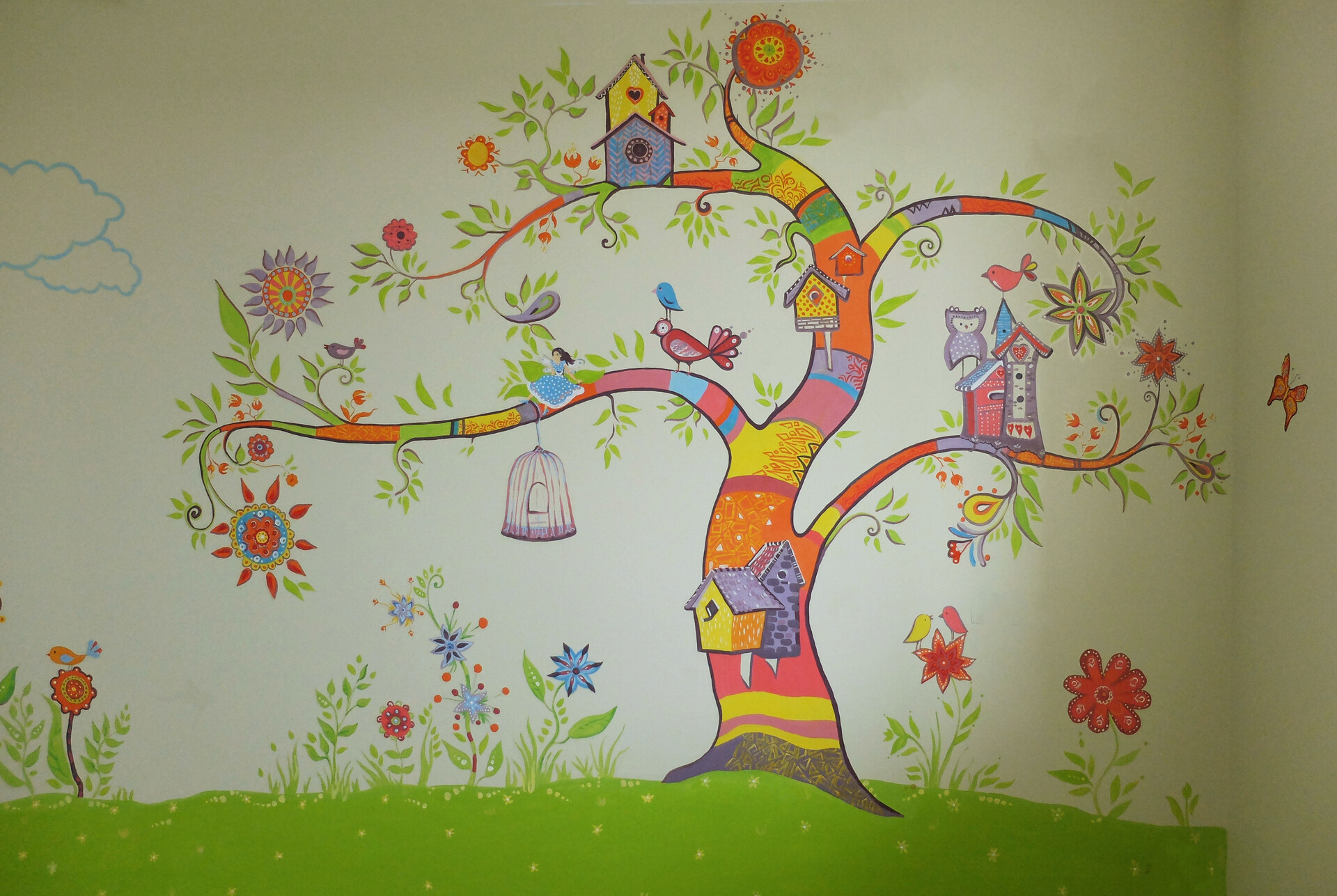 Artstation Fantastic Tree Wall Painting In Children S Room