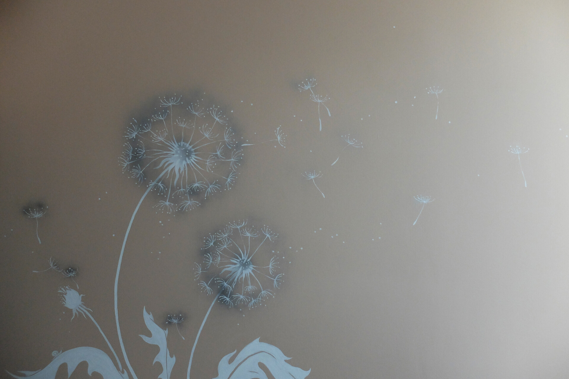 Artstation Dandelion Romantic Wall Painting In Office Kiev Sofiya Dziubliuk