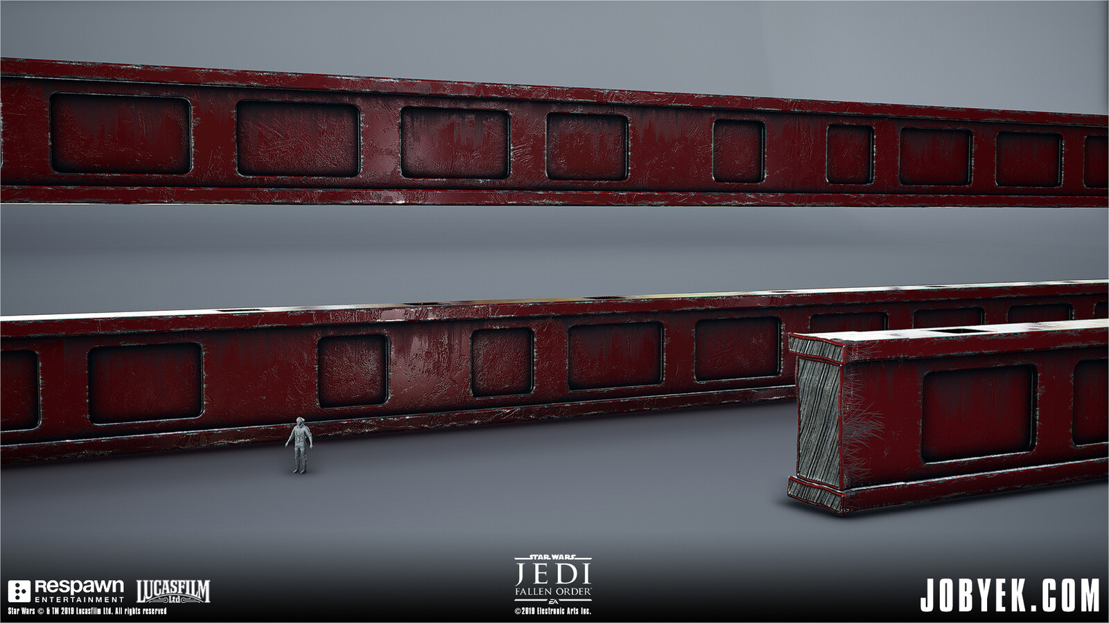 Model &amp; Texture work (approximation of layered mask look) on very large Main Venator Support beams