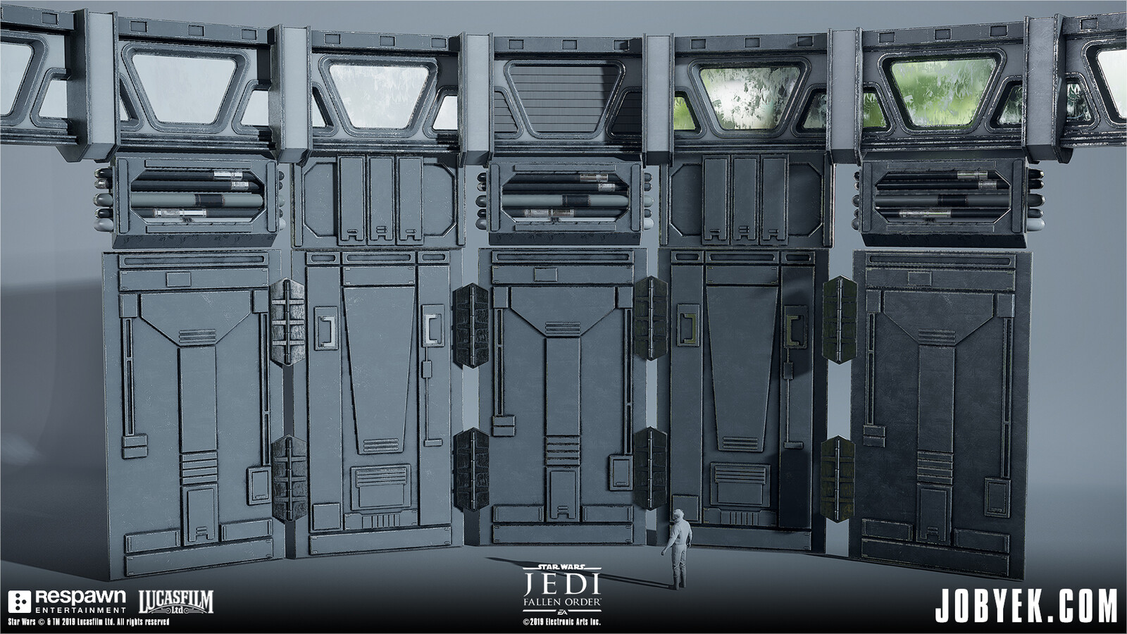 Portion of Imperial Walls/Windows modular set, all using face-weighted normals workflow