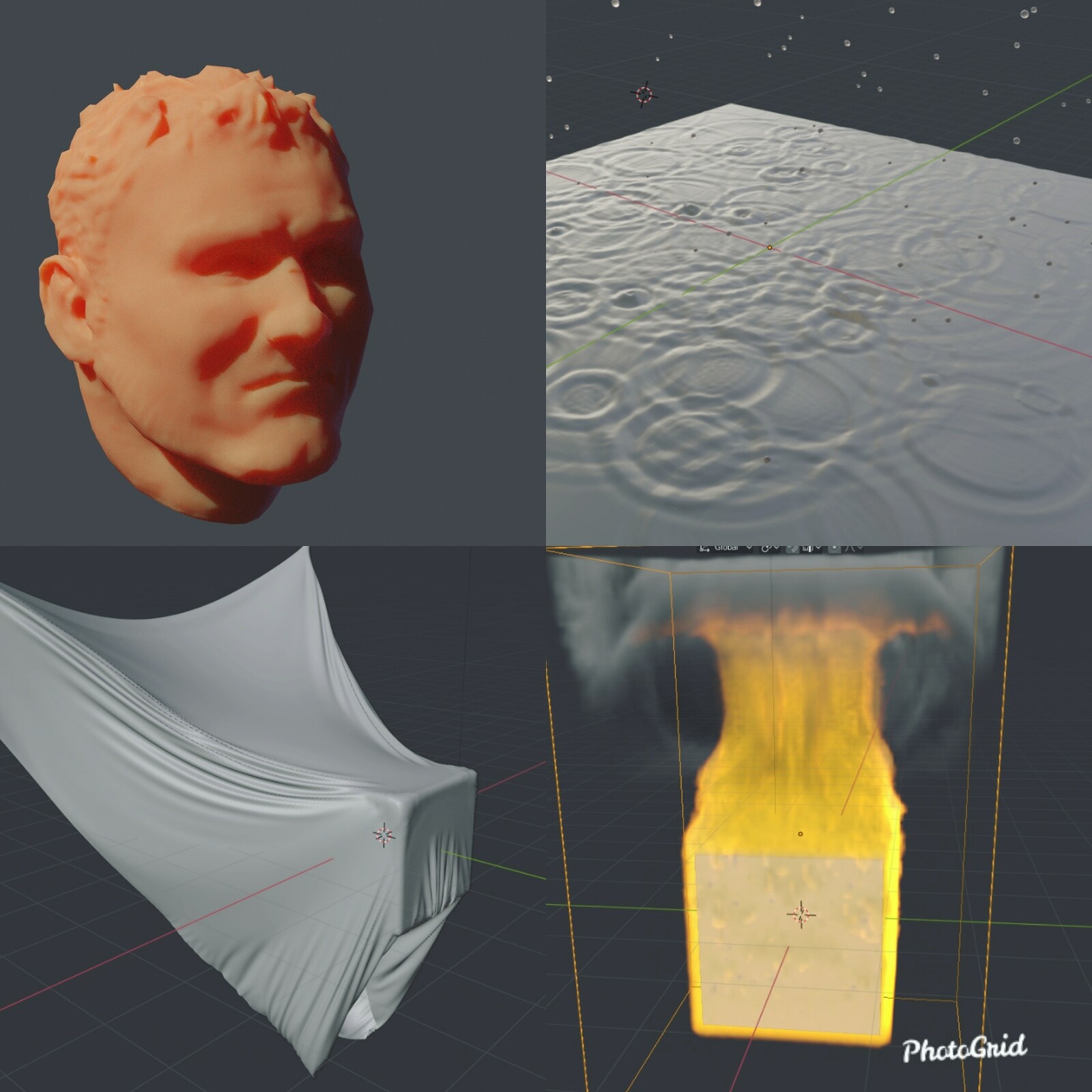 Playing around with Blender 3D's sculpting/normalmapping and physics tools.