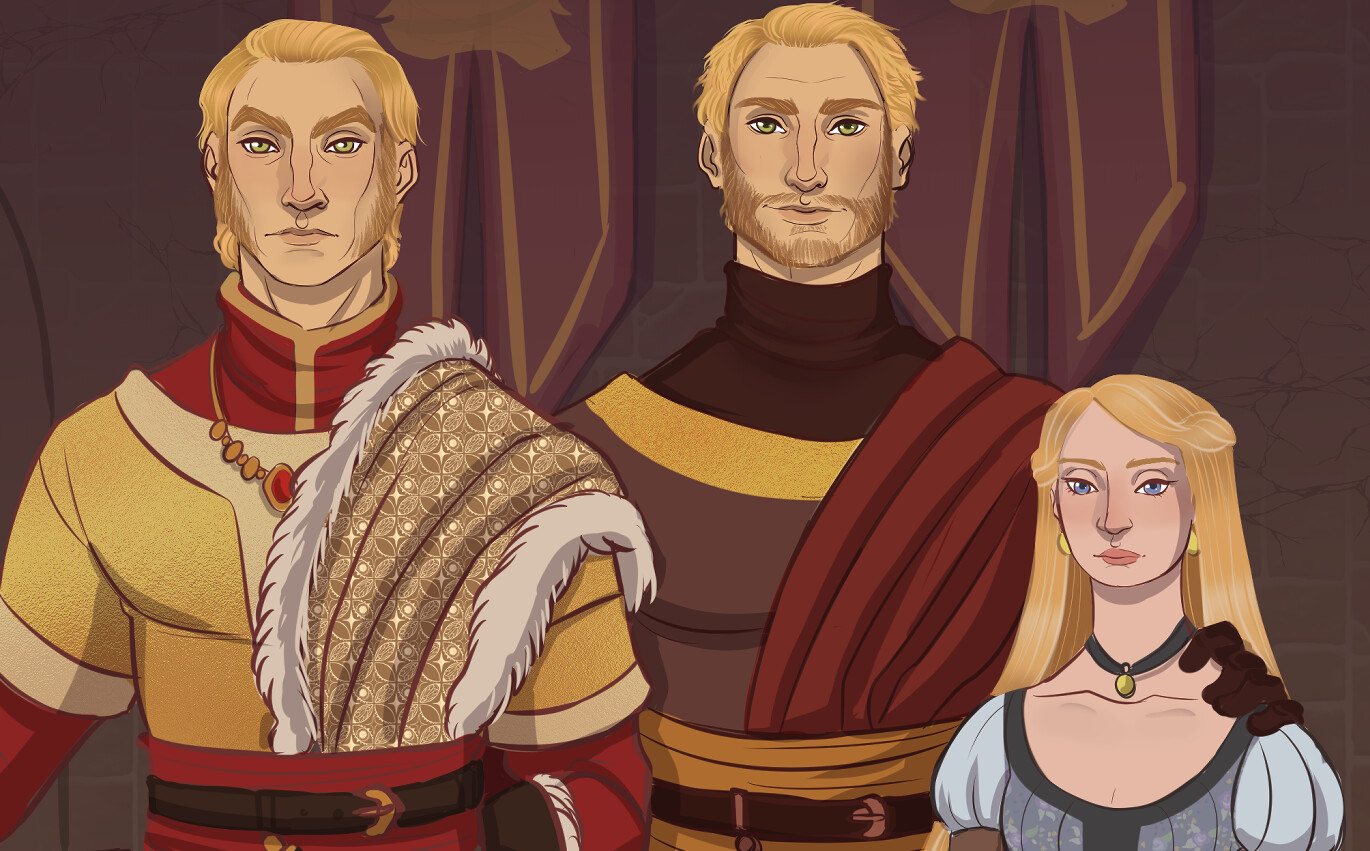 Tywin Lannister, Kevan Lannister, and Dorna Swyft 