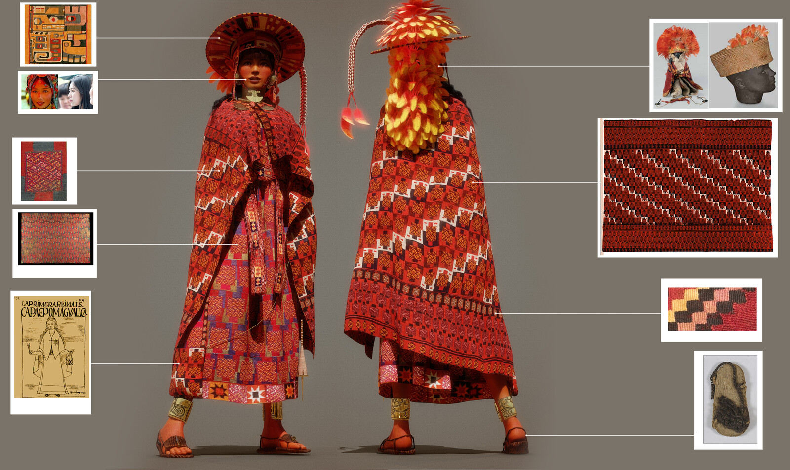 The clothes shown here correspond to the Chuquibamba style, an allied kingdom of the Inca empire