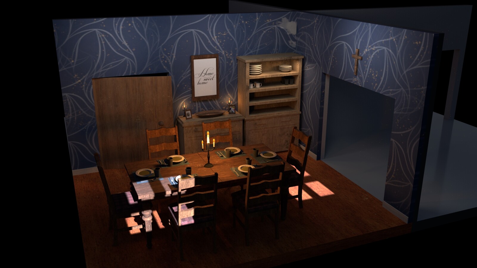 Artstation Haunted House Dining Room Nathan Thomas