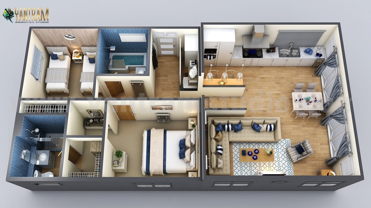 Artstation Modern Small Home Design 3d Floor Plan By Yantarm
