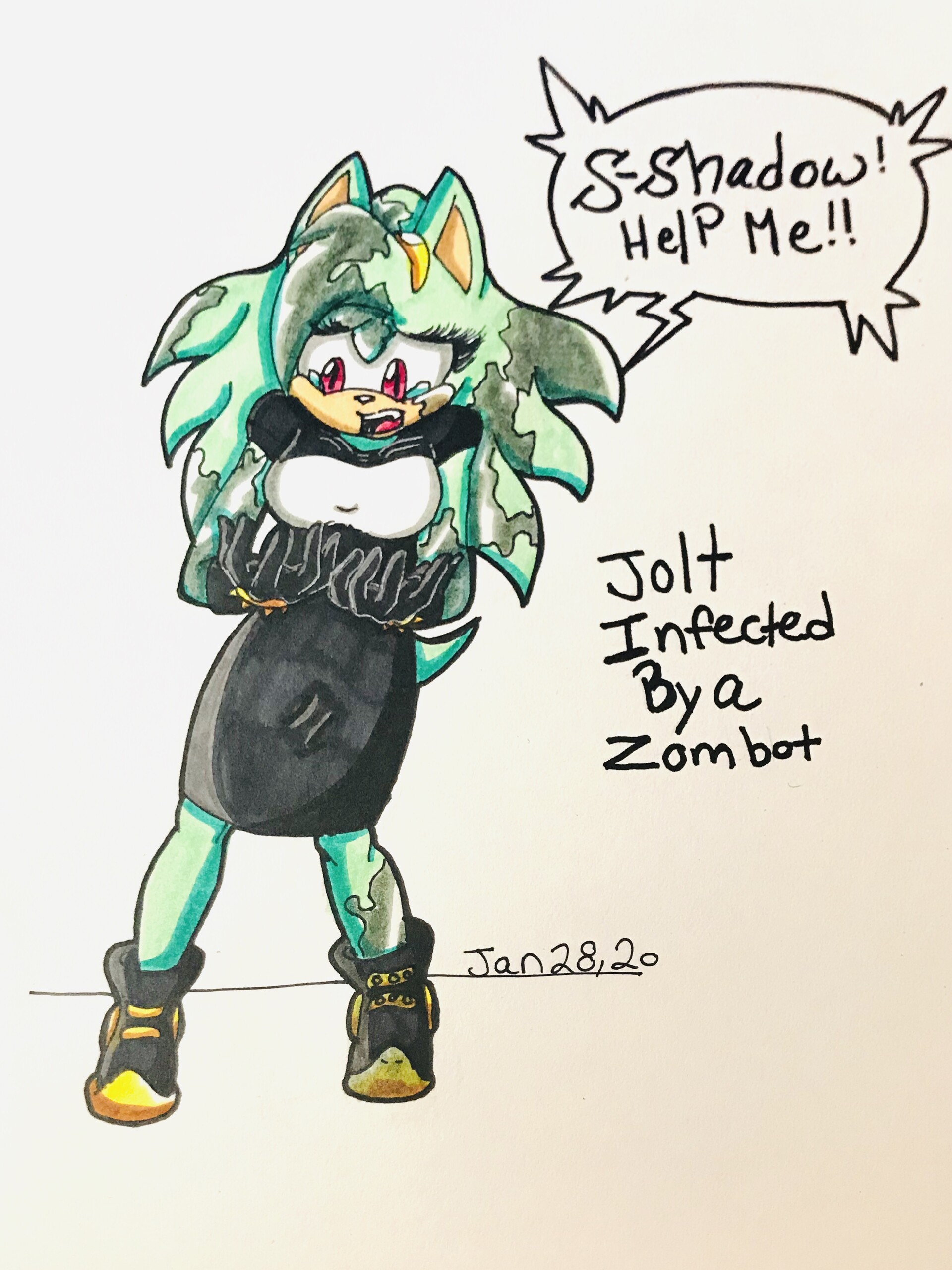 ArtStation Jolt the Hedgehog’s Transformation into Infected Zombot