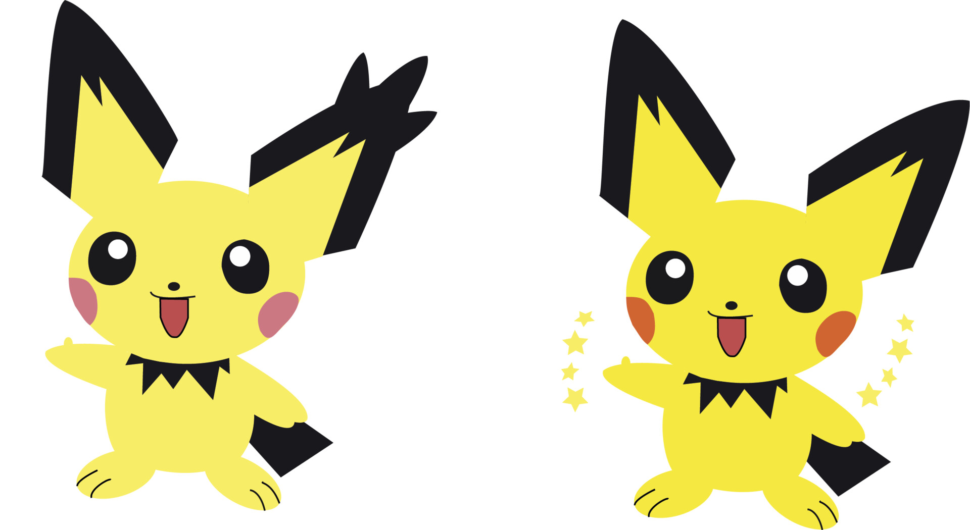 Victor Gaffo - Spike-eared Pichu And Shiny Pichu From Pokémon: Arceus and  the Jewel of Life