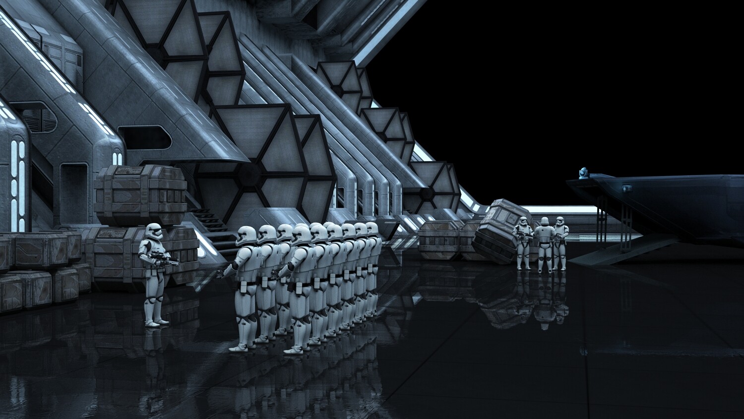 Federico Runci Resurgent class Star Destroyer Hangar First Order Star Destroyer