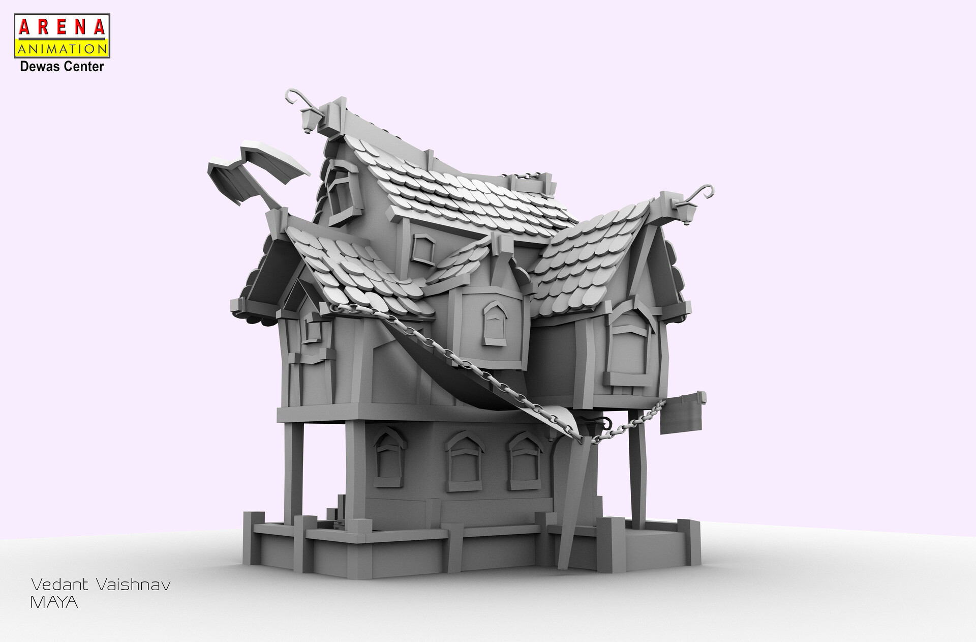ArtStation - 3D Stylized House Modeling
