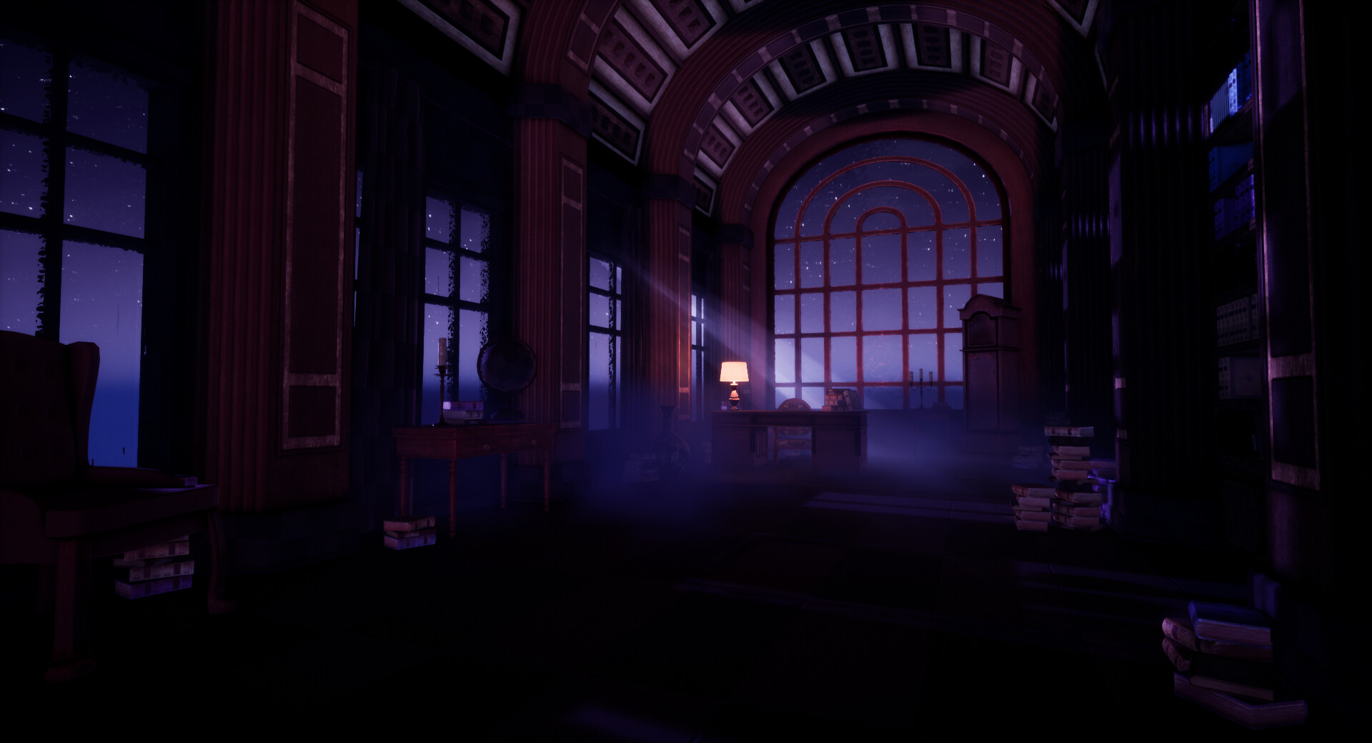 Artstation Moonlight Mansion Laurence Denis Sylvain