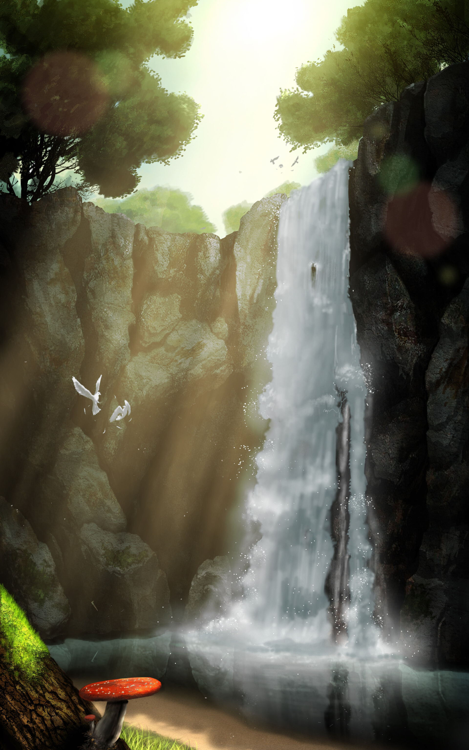 Artstation Waterfall Background Park Heean Waterfall background stock photos and images. artstation waterfall background park