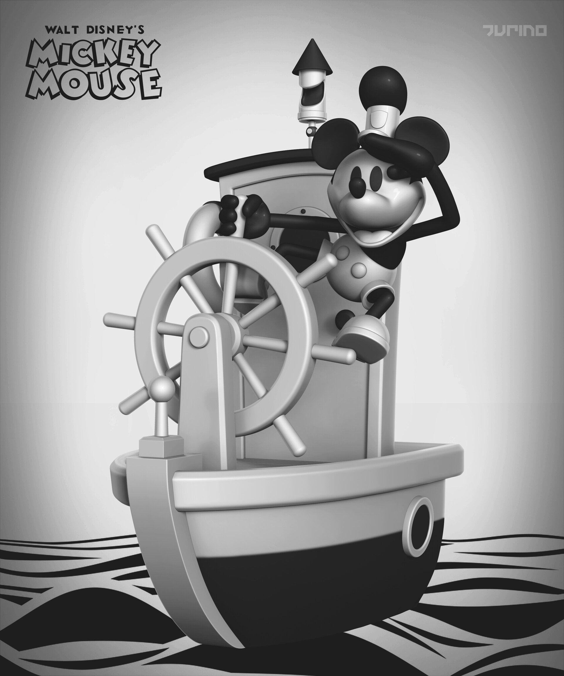 Turino 3d Mickey Mouse Steamboat Willie
