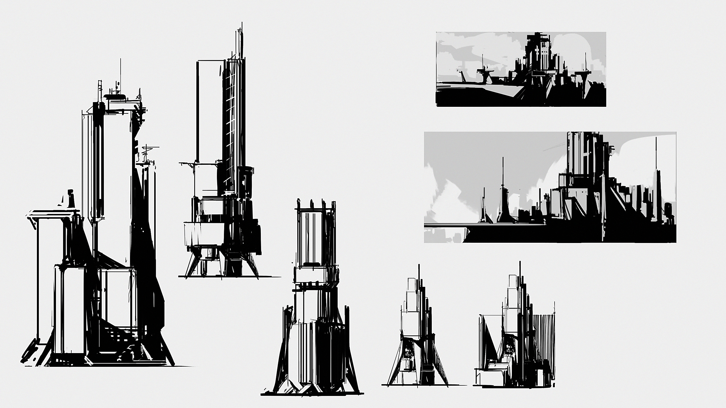 Buildings &amp; Compositional Sketches