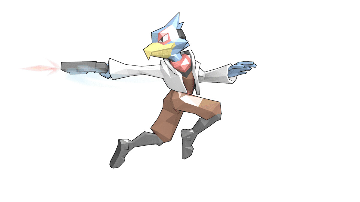 ArtStation Falco Turnaround Short Hop Laser SSBM