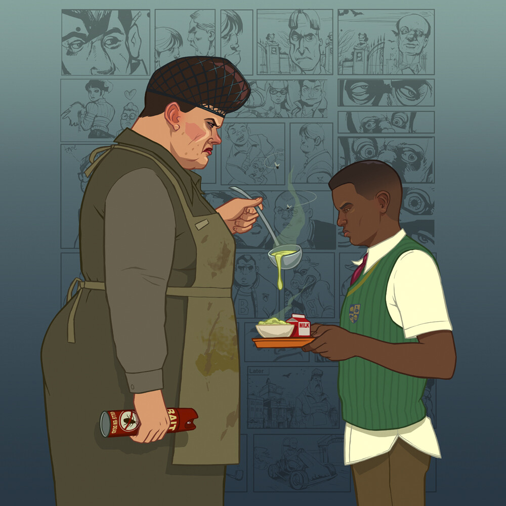 The lunch lady from Bully has her own game : r/DarkViperAU