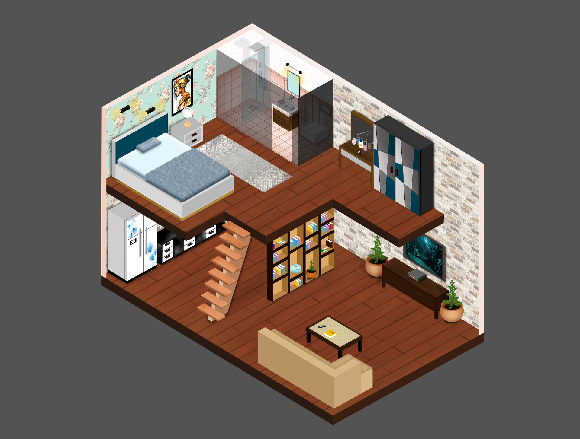 Small Apartment Isometric