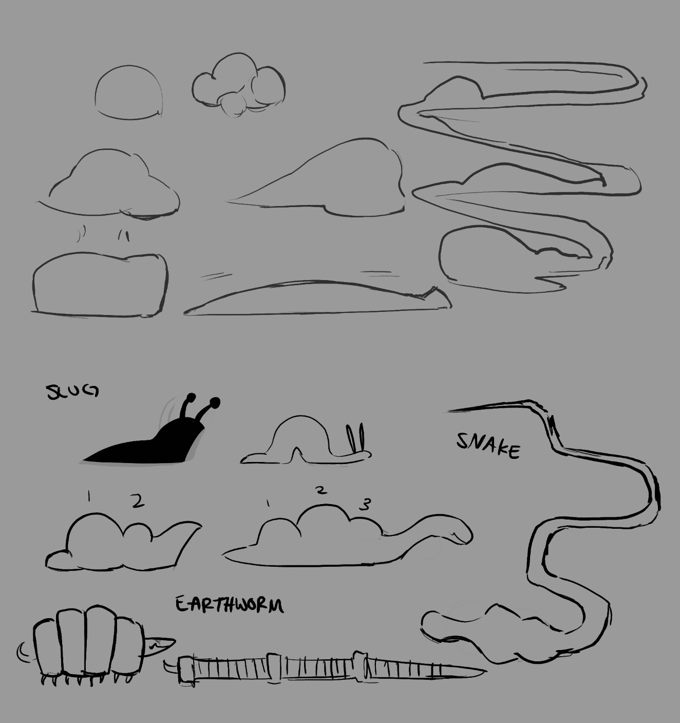 Early alien blob ideas. 