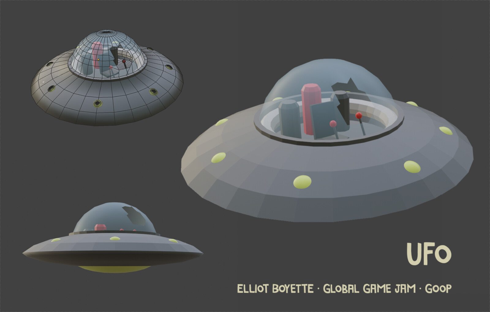 UFO the alien blob came in that acts as a set piece for the first and last levels. 