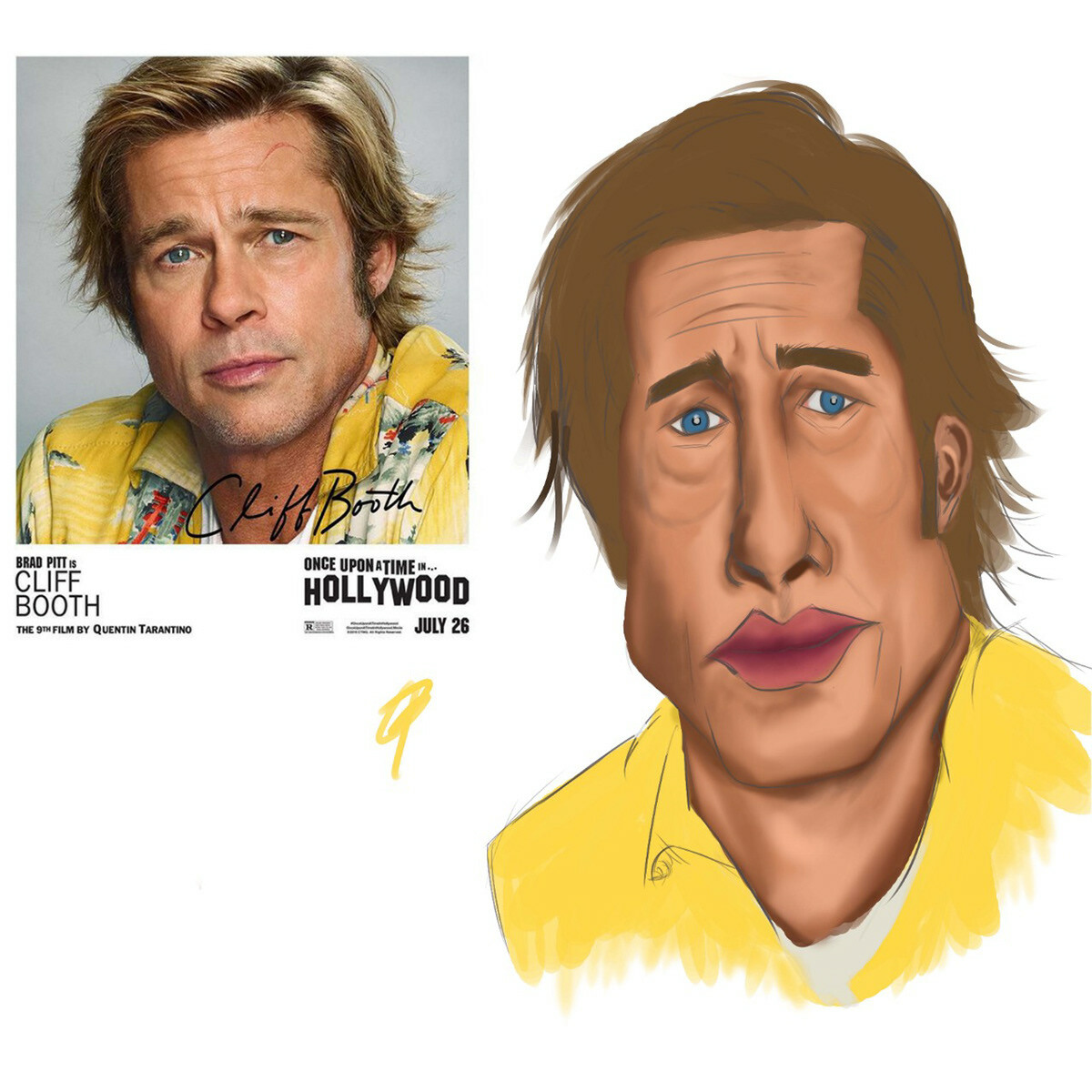 Artstation Caricature Of Brad Pitt Amr Hassan