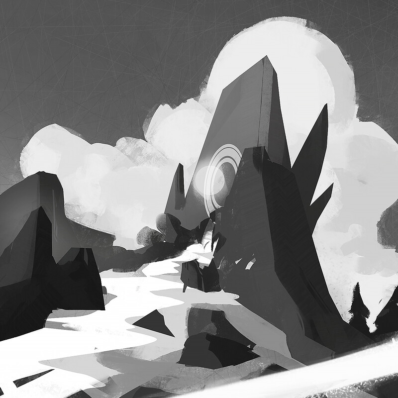 old runes - Black and white study