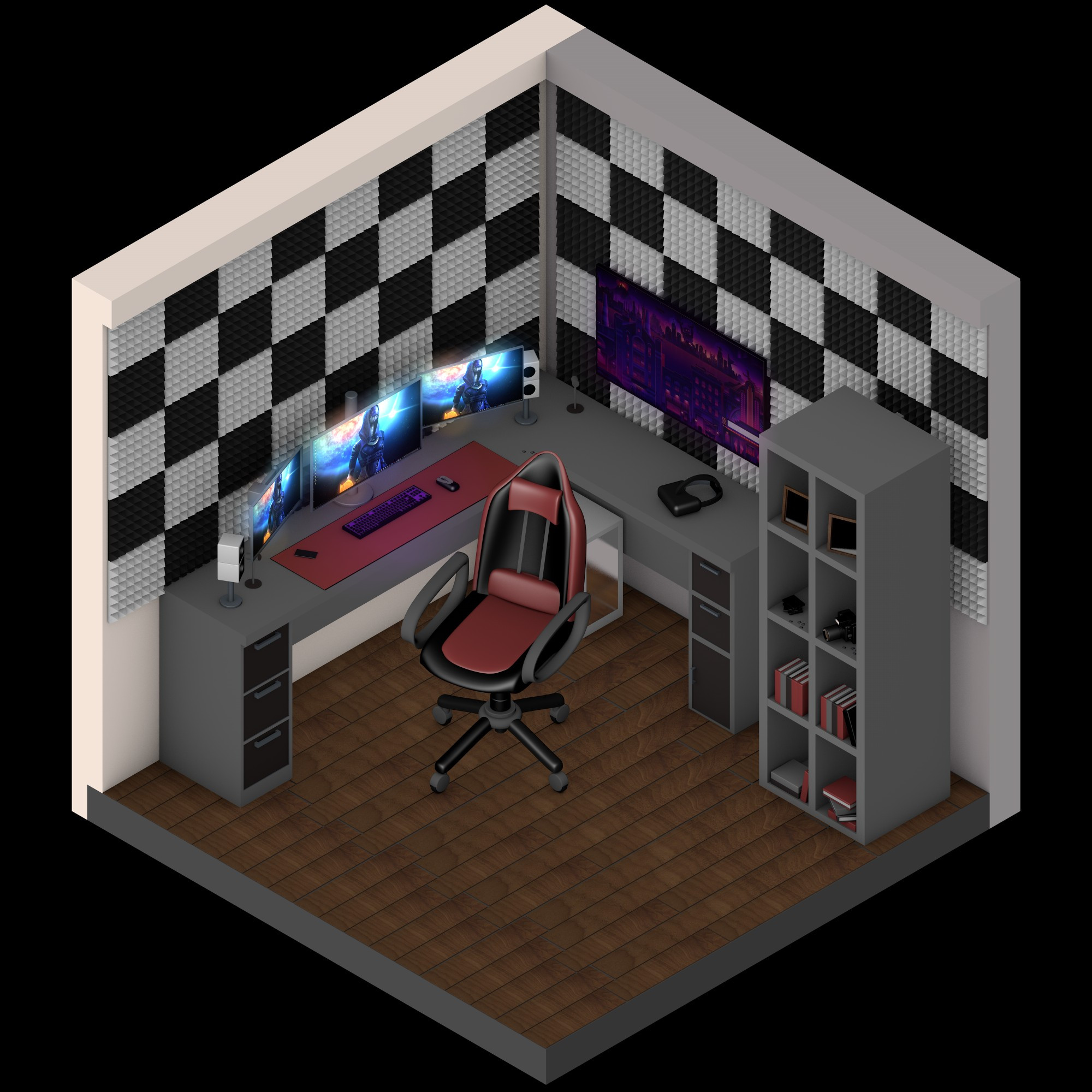 First pass render without Lighting or polished effects. Rendered at 4K, compressed to 2K for upload.