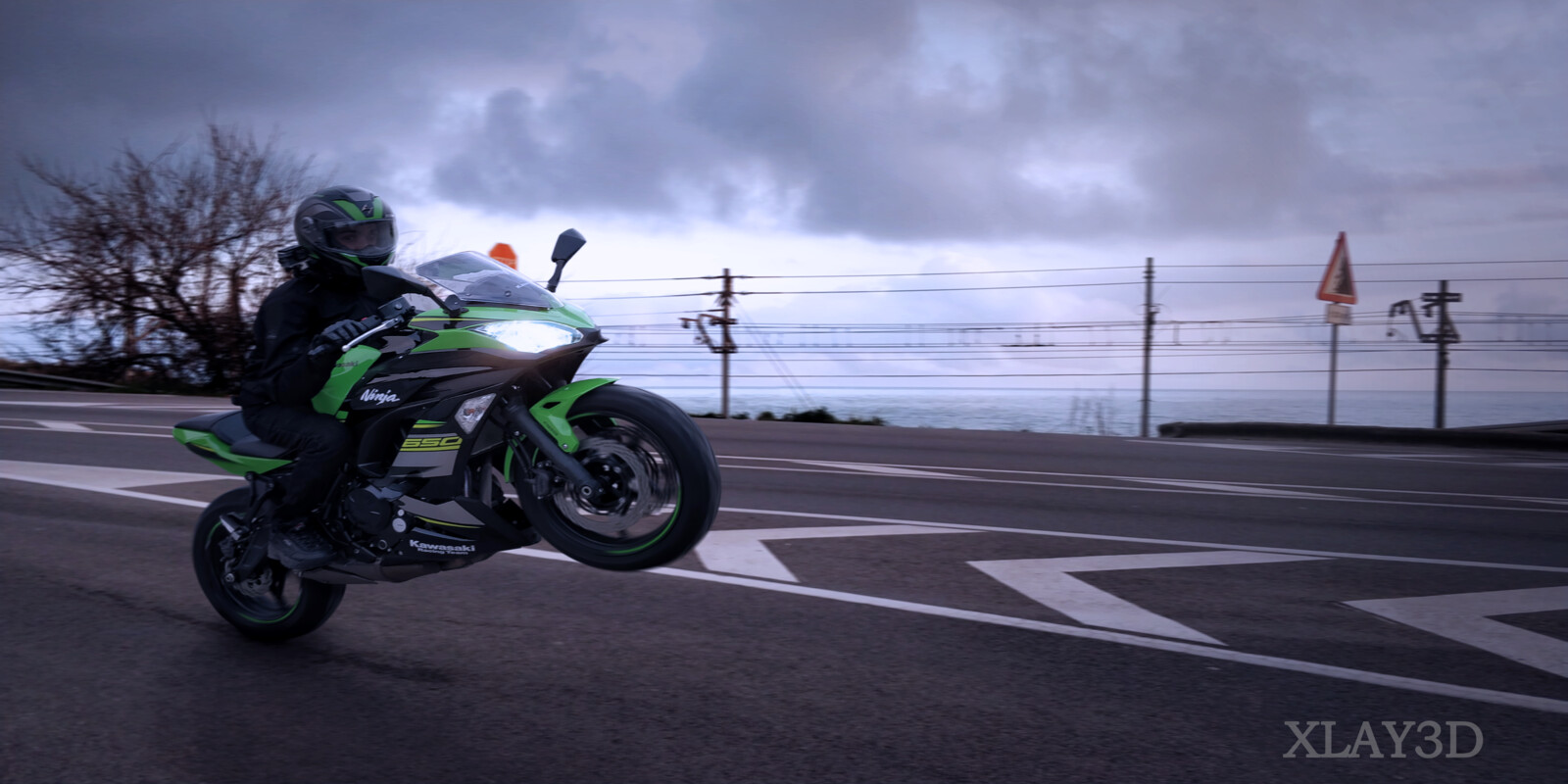 kawasaki doing wheelies photoshop edit