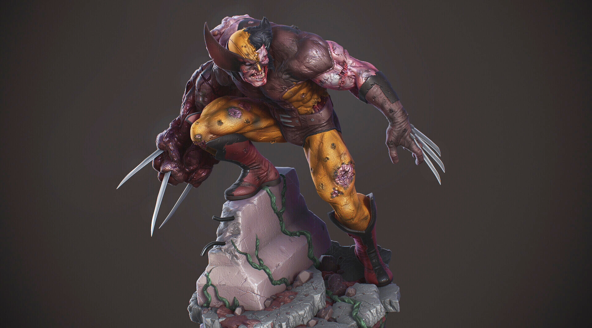 marvel zombies wolverine statue