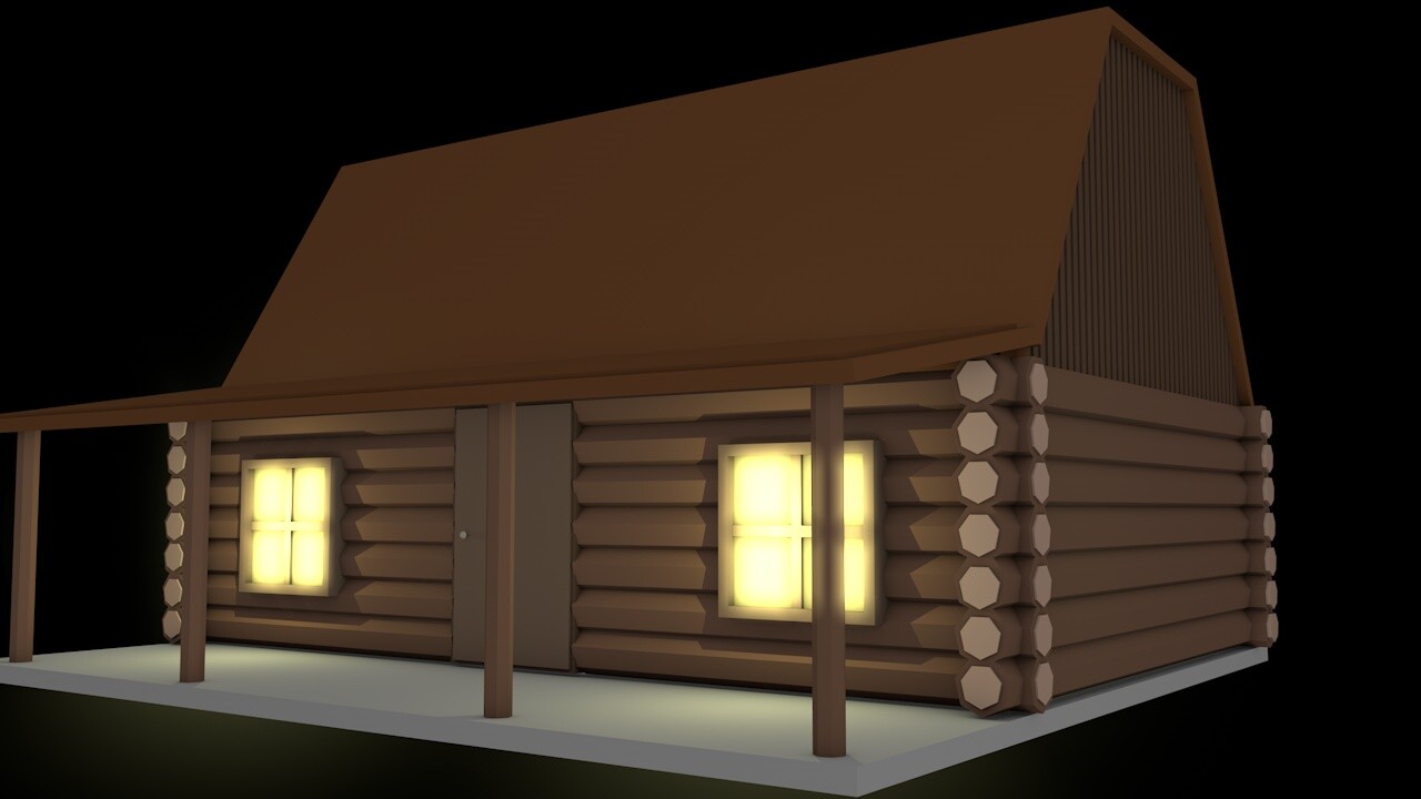 Low Poly Cabin Asset