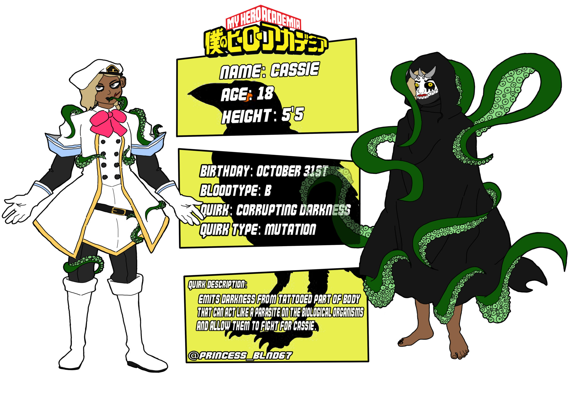 Aaron Samson Cassie My Hero Academia Reference Sheet