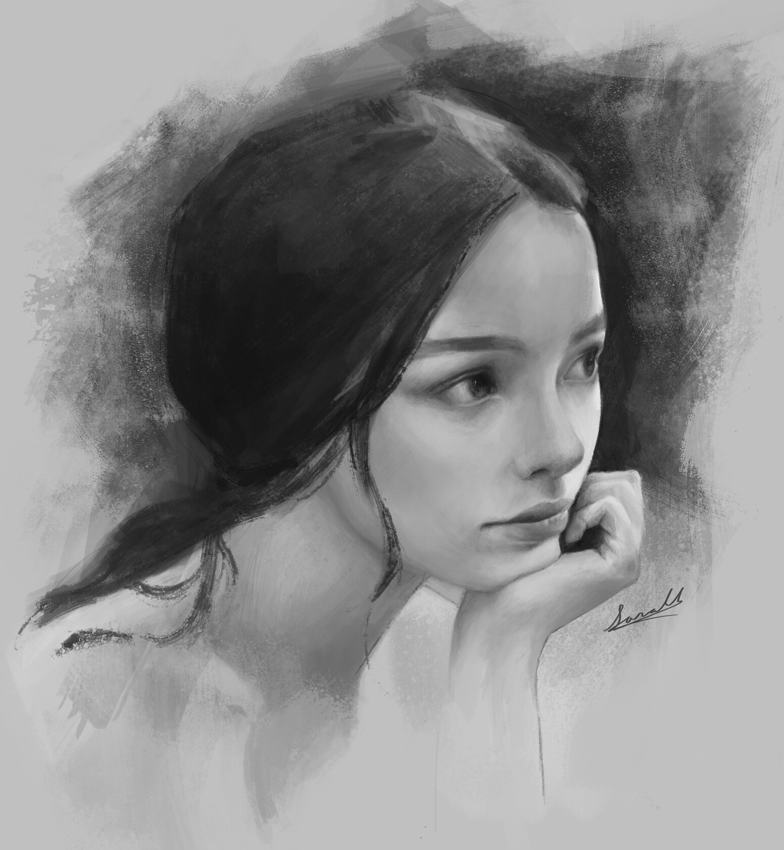 ArtStation - Black and White Portrait Study