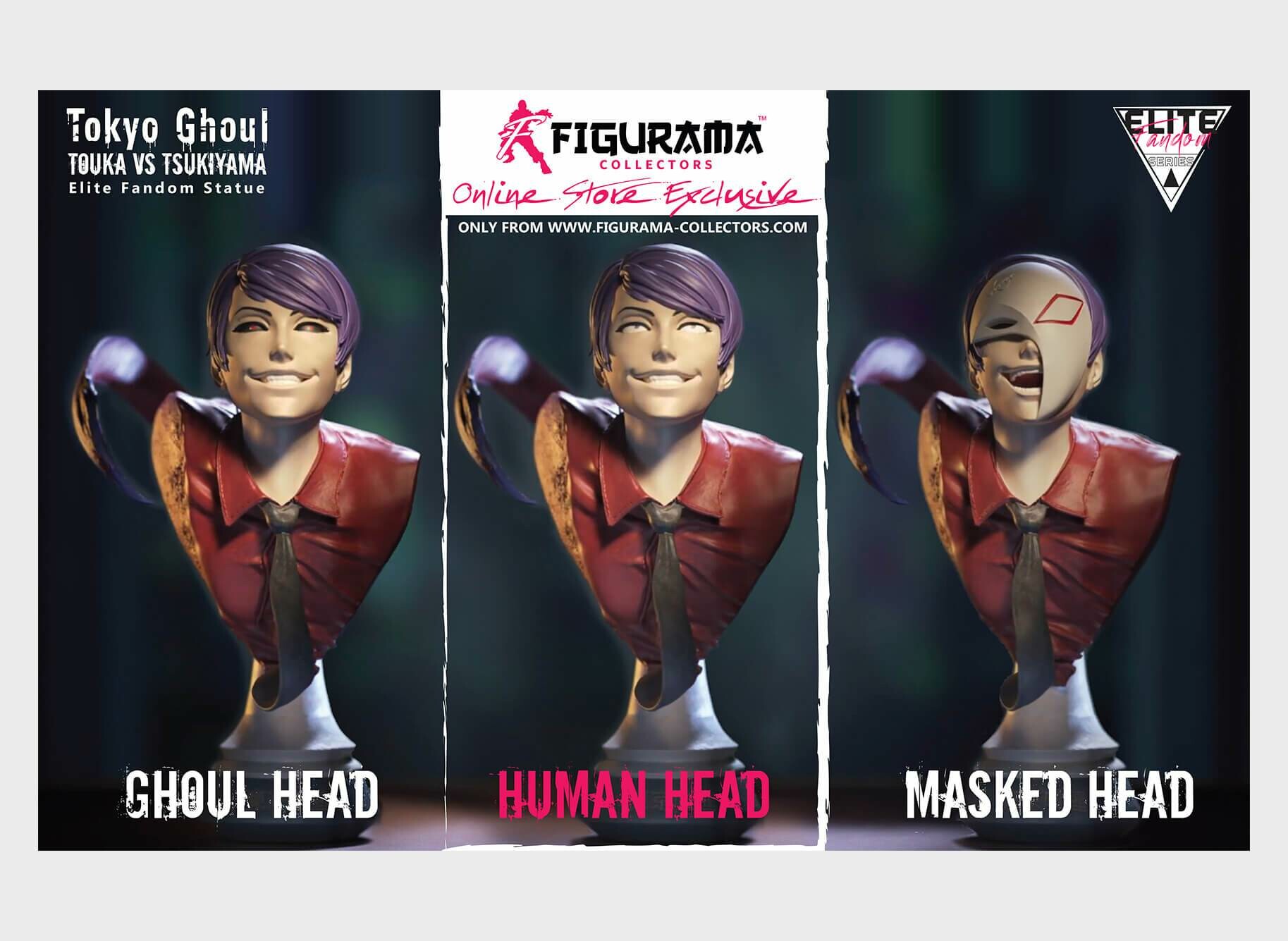 Carlos Cruz calicg Tokyo Ghoul Statue heads work