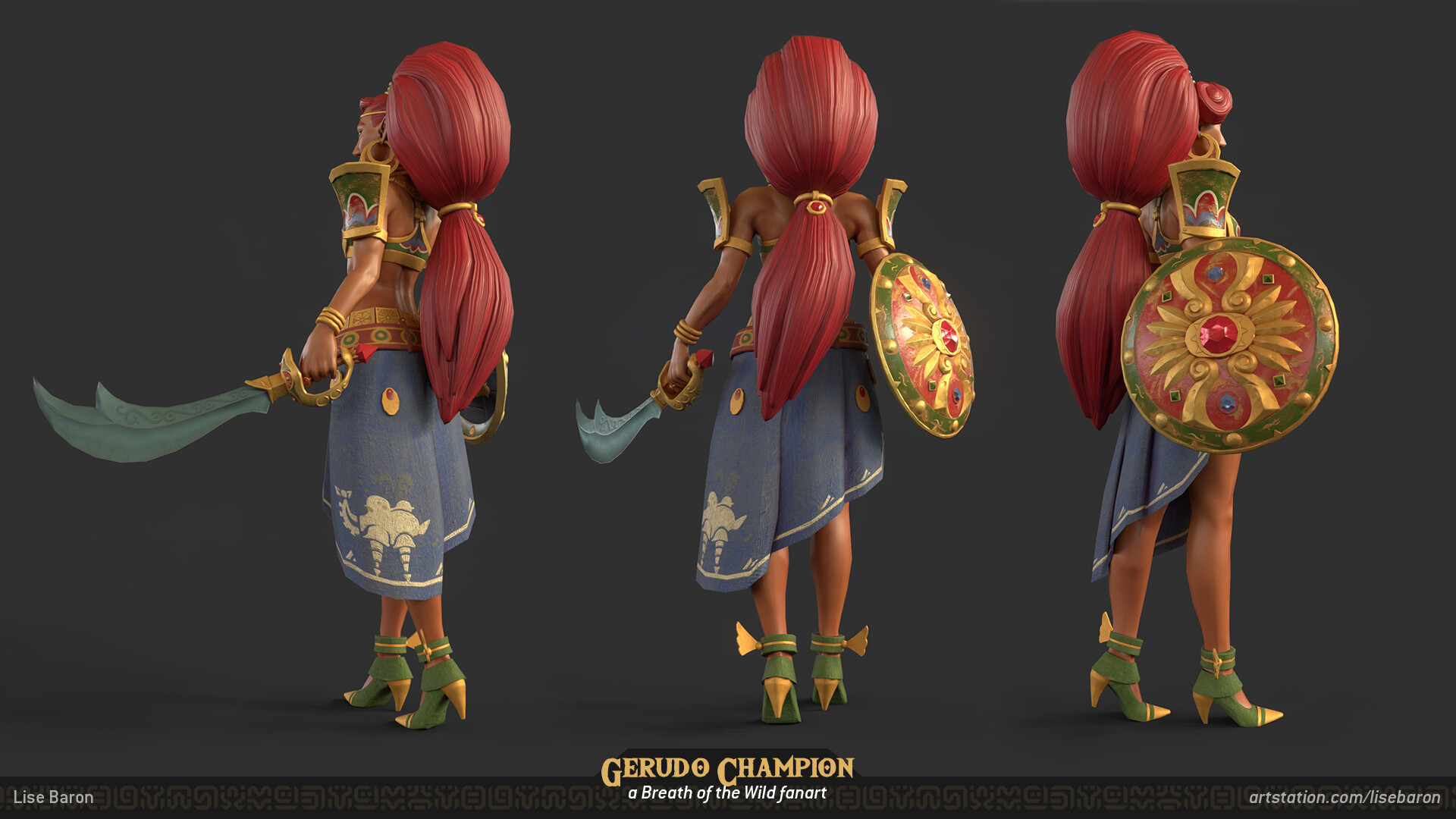 Lise Baron - Gerudo Champion, BOTW fan art