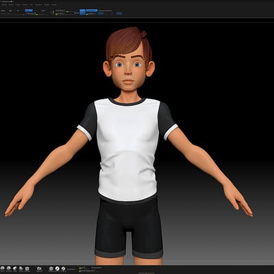 ZBrush Stylized Character Boy Base Mesh with Clothes - Amy Boy Style 1
