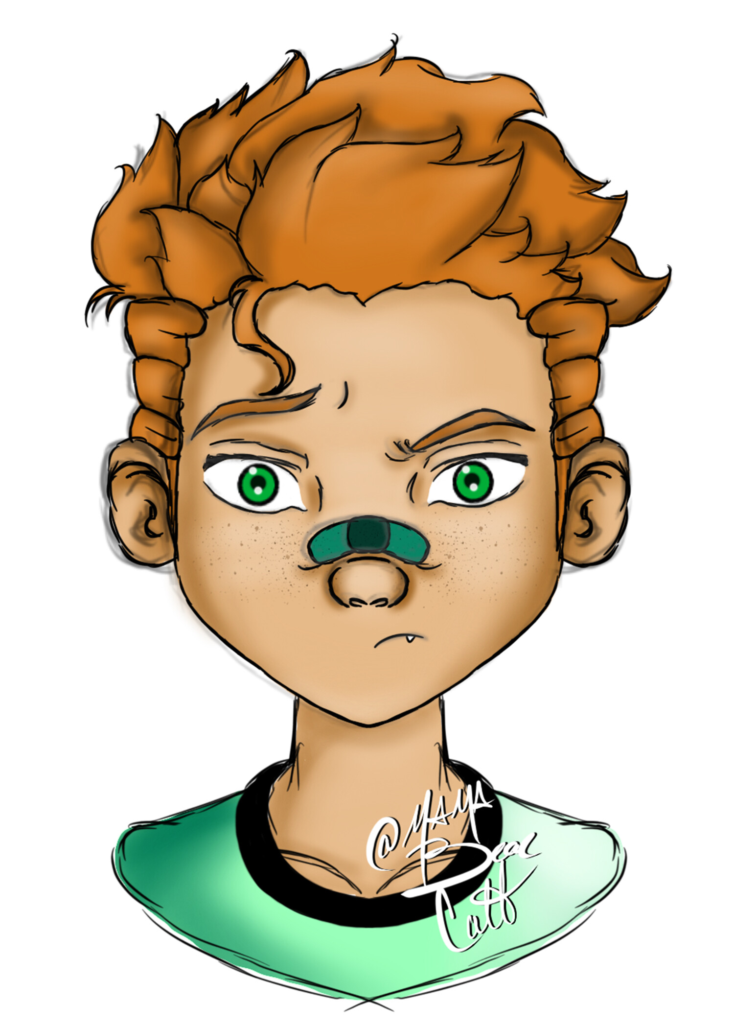 Catiana Rodriguez Red Head Boy The angle of the head is established at the very beginning of the drawing with the ball. catiana rodriguez red head boy