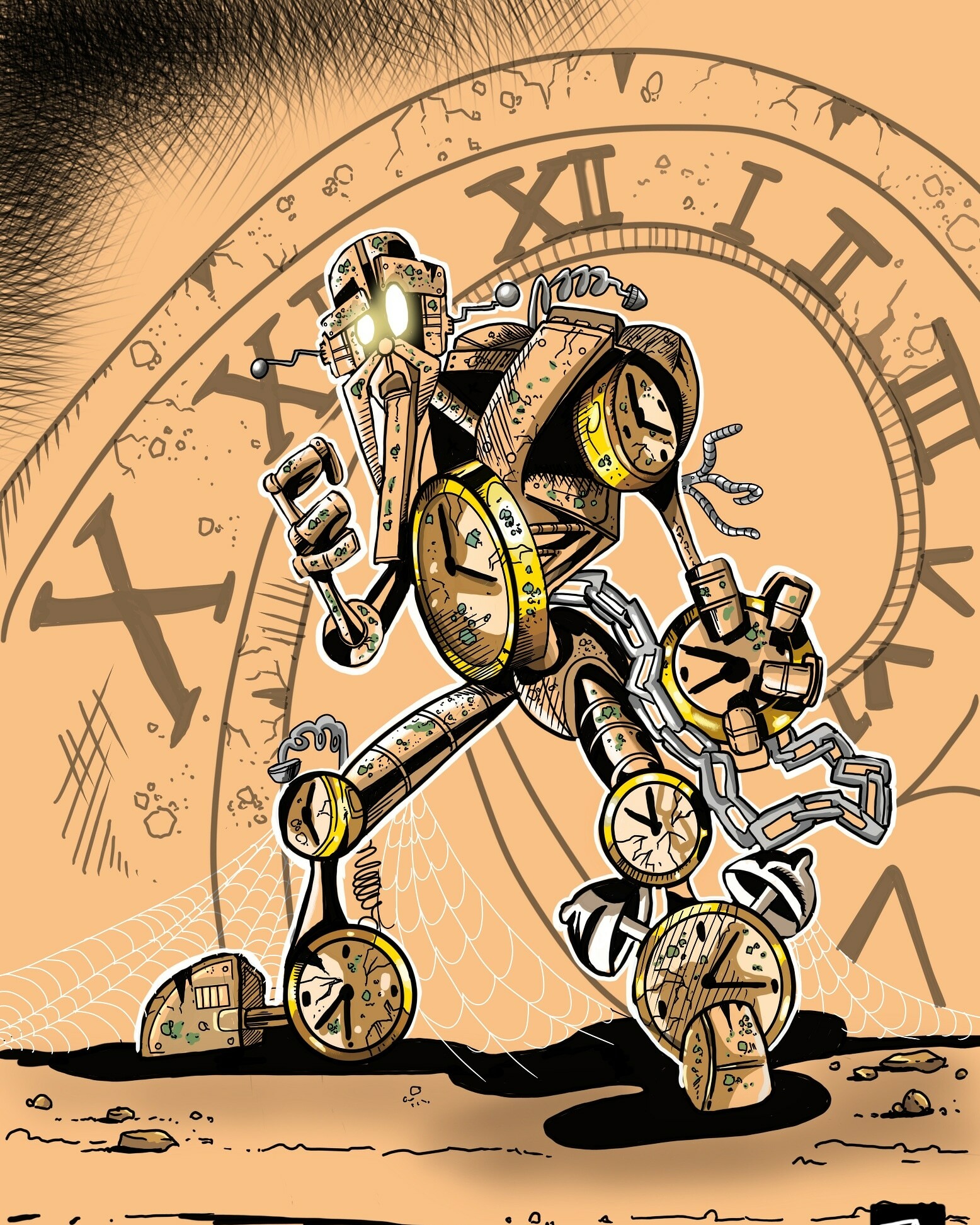 割引限定★ROBOTART★ROBOT CLOCK ロボットクロック ロビー ロボットアート社 堀川玩具 目覚まし時計 サンプル品 時計 ロボット