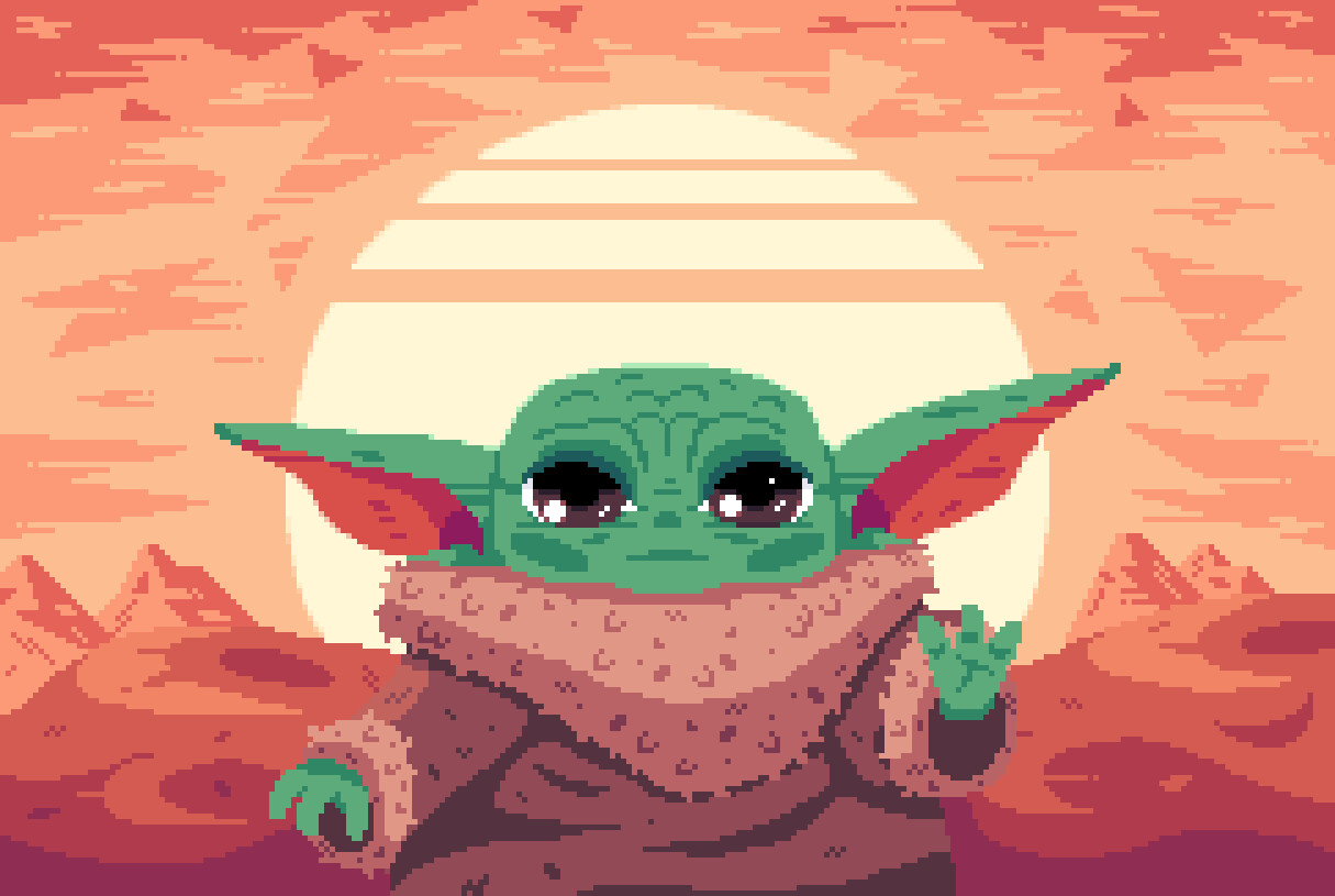 Artstation Pixel Art Baby Yoda Aleksey Simonov