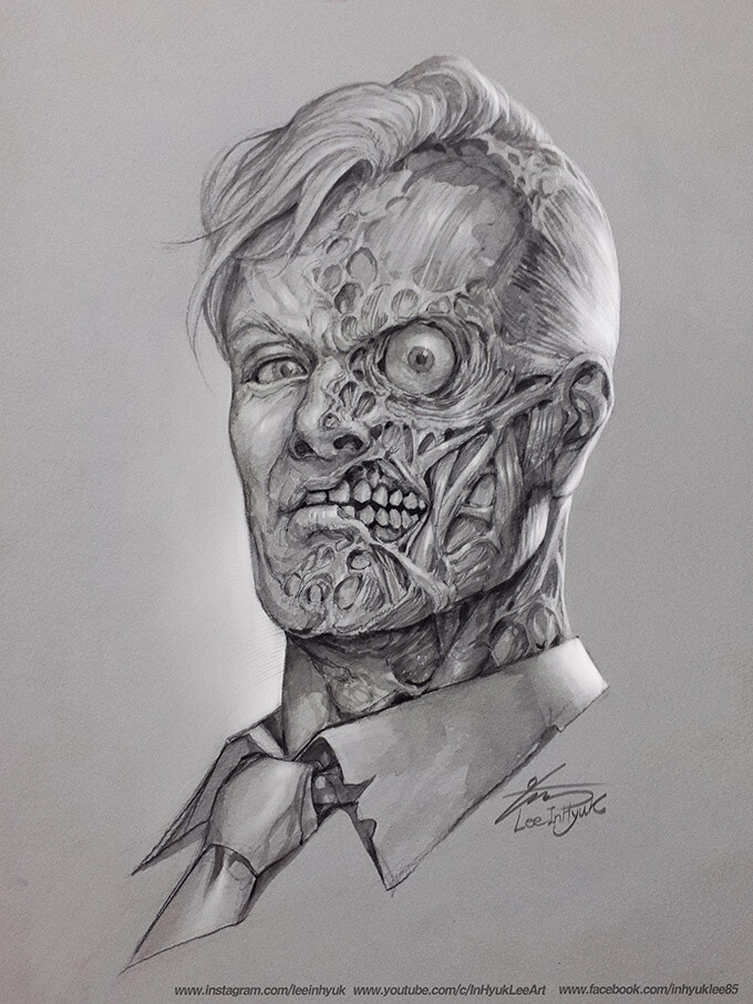 Two Face/ Headshot/ Pencil &amp; Inks/ A4/ C2E2 2020
